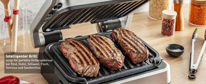 Actual product image Tefal OptiGrill 2-in-1 incl. grill tongs Contact grill (GC773D), stainless steel