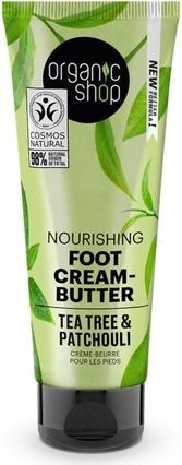 Organic Shop Organic Tea Tree & Patchouli Nourishes And Softnes Creamy Foot Butter - 75ML (Fussbad, 75 ml)