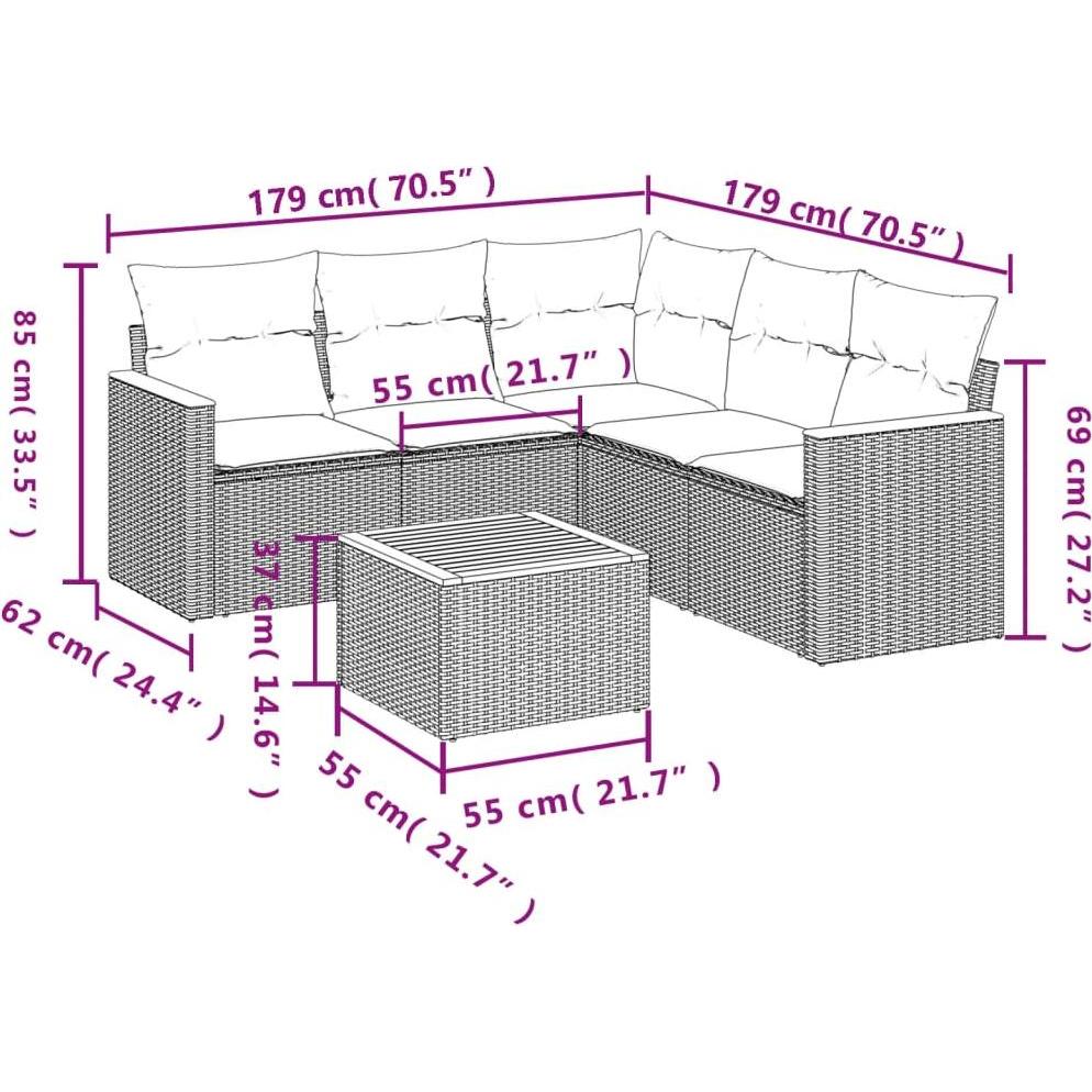 Thumbnail - VidaXL, Gartenlounge, 10-tlg. Garten-Lounge-Set mit Kissen