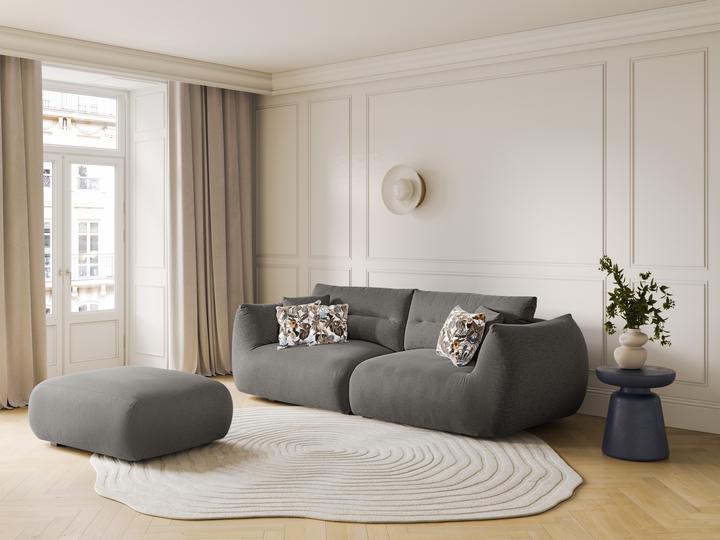 Actual product image CXL by Christian Lacroix Pouf, "Maurie", 1 Seat, Dark Grey, 85x100x43 Made in Europe
