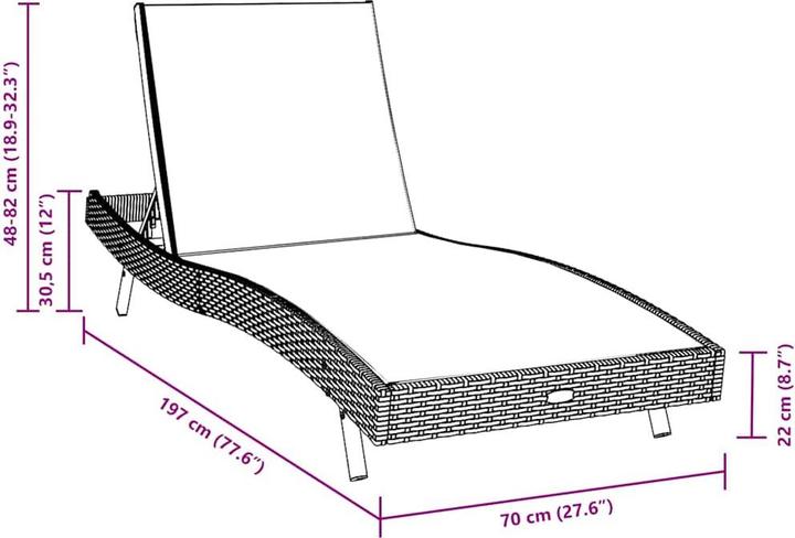 Immagine prodotto vidaXL Sonnenliege (197 cm)