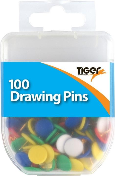 Actual product image Tiger Stationery Tacks Essential Flat 100-pack