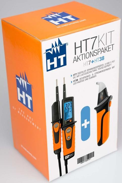 Image du produit HT Instruments Kit d'action composé d'un détecteur de fusibles HT38 et d'un testeur de tension numérique HT7 (CAT III 250V)