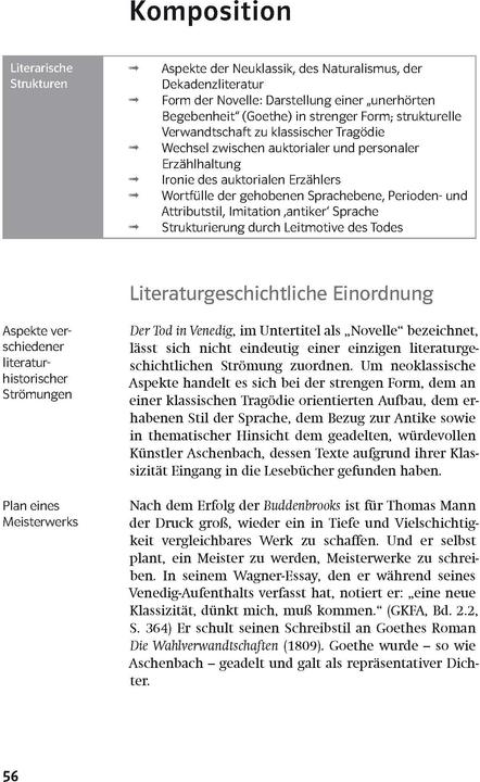 Produktbild Lektürehilfen Thomas Mann "Der Tod in Venedig (Deutsch, Solvejg Müller, Thomas Mann, 2015)
