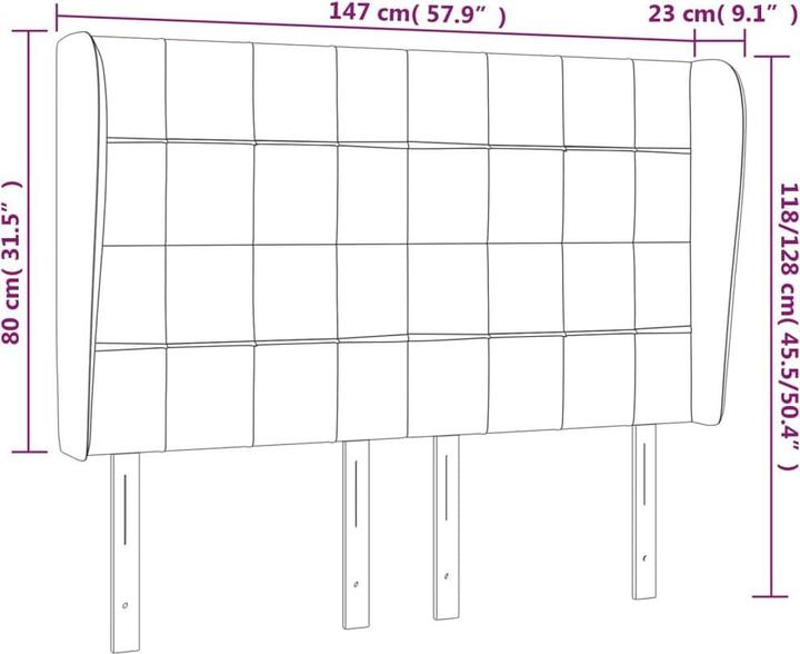 Actual product image vidaXL Kopfteil (147 x 23 x 128 cm)
