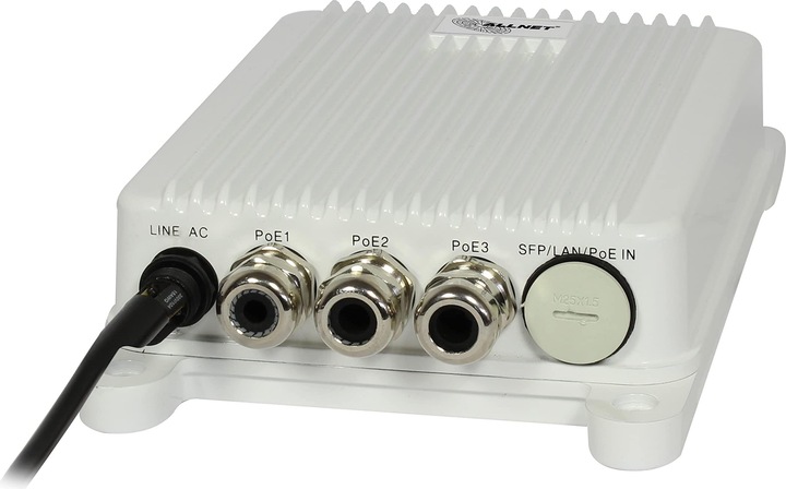 Produktbild Allnet Switch unmanaged outdoor 3 Port Gigabit 100W 3x PoE+ 1x SFP Lüfterlos IP67 (3 Ports)