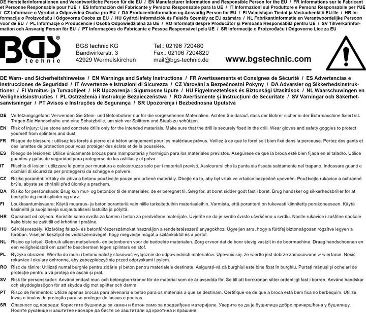 Produktbild BGS Mauer-Durchbruch-Bohrer-Satz SDS-Schaft 12 / 16 / 24 mm 3-tlg. (12, 16, 24 mm)