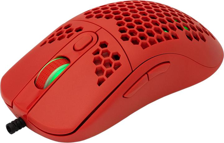 Actual product image White Shark Ultra light gaming mouse Galahad Red, 72g (Cable)