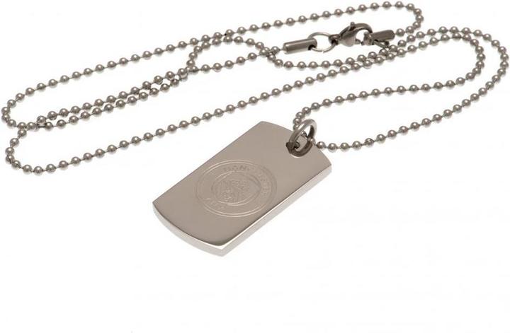 Immagine prodotto Manchester City FC Targhetta per cani incisa e catena in acciaio inossidabile (100% acciaio inossidabile)