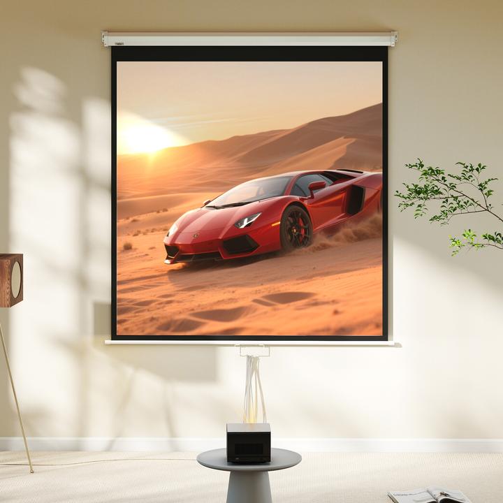 Produktbild Homcom Beamer Leinwand Kunststoff, Metall Weiss (165", 1:1)