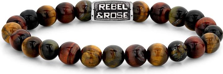 Rebel Rose - Bracelet perlé Who's afraid of the Tiger RR-80095-V - Dimension : 17.5 cm - M (17.50 cm, Argent 925)