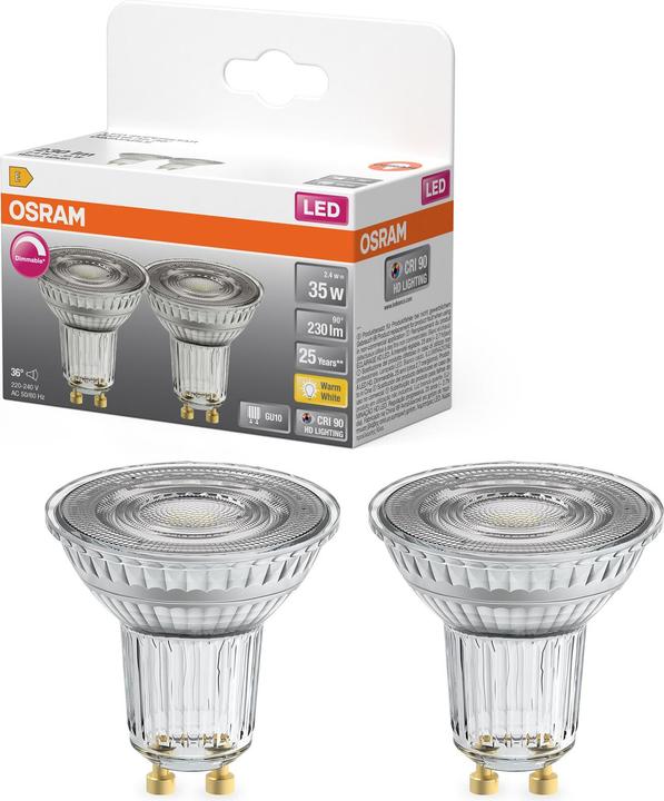 Produktbild Osram LED Leuchtmittel LED SUPERSTAR PAR16 2.4W 927 GU10 Dimmbar Warm weiss 4099854457104 (GU10, 230 lm, 1x)