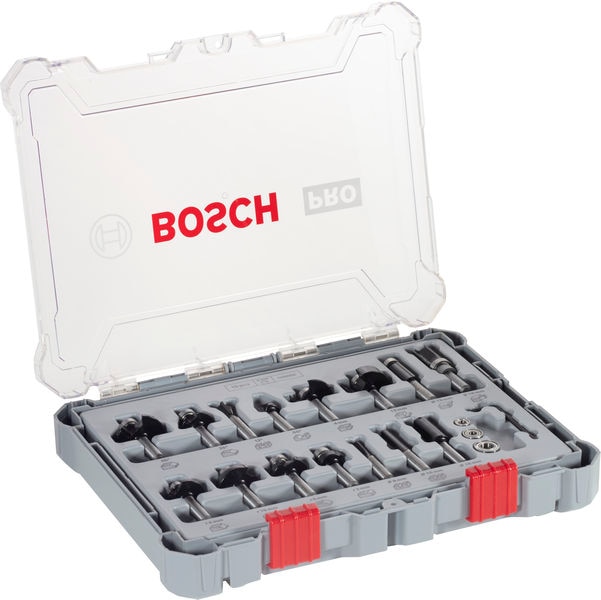 Actual product image Bosch Professional Zubehör 15-piece milling cutter set, 8 mm shank for hand milling cutters