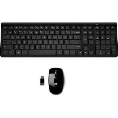 HP Slim Wireless Ruby KBD-MUS (DE, Kabelgebunden), Tastatur, Schwarz
