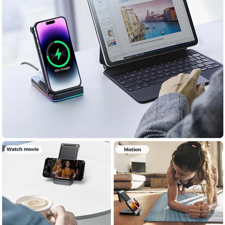 Immagine prodotto Joyroom Stazione di ricarica wireless 3in1 JR-WQN01 (15 W)