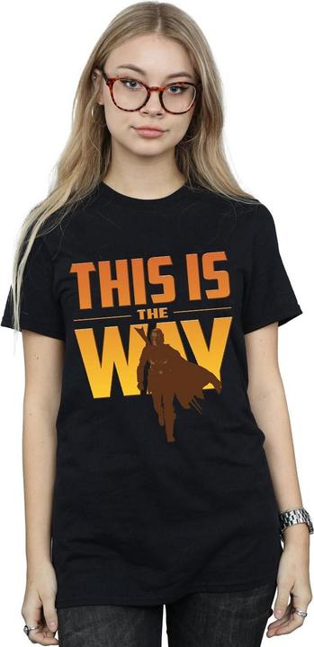 Actual product image Star Wars Womens/Ladies The Mandalorian This Is The Way Cotton Boyfriend T-Shirt (L)