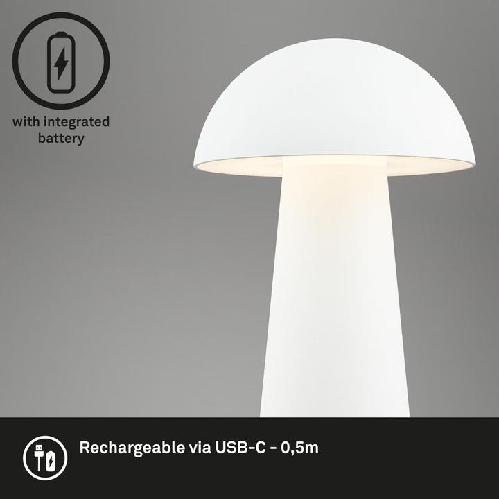 Actual product image Briloner Rechargeable LED table lamp, white, LED/2W (140 lm)