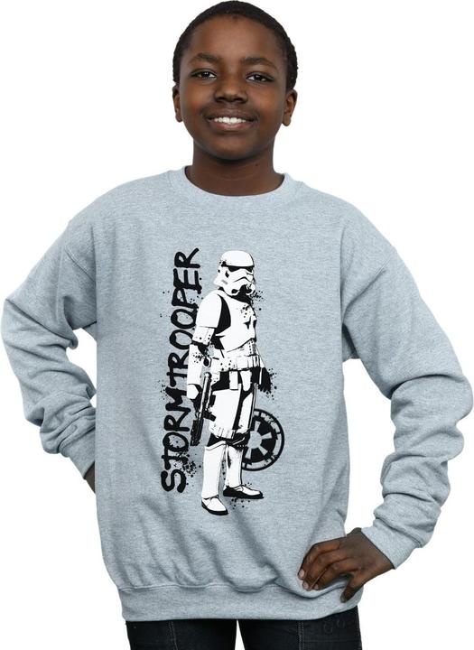 Actual product image Star Wars Boys The Mandalorian Splat Stormtrooper Sweatshirt (152, 158)