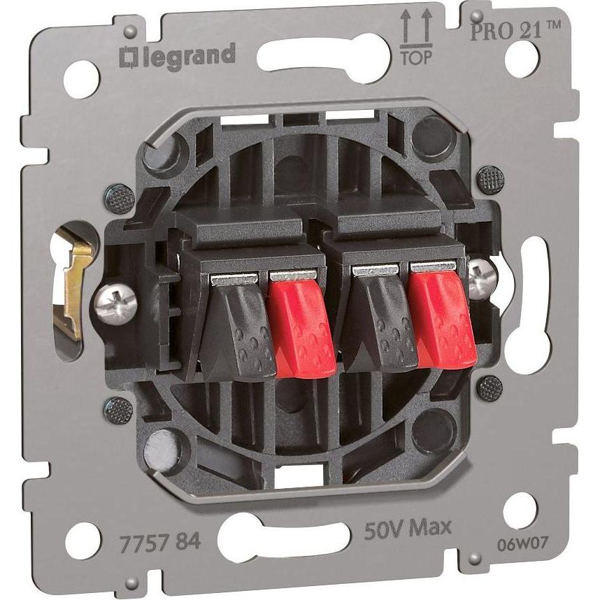 Thumbnail - Legrand Eins. Hi-Fi Anschluss 2-f 775784 PRO21-Einsatz, Taster + Schalter, Weiss