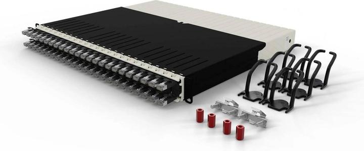 Productafbeelding PATCHBOX één / 8RU / Cat 6A, STP, 0,8 m, zwart (U/FTP, CAT6a, 0.80 m)