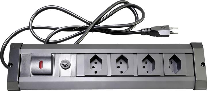 Actual product image Multibrackets Power strip CH 4 compartment, white, with switch (4x, CEE 7/3)