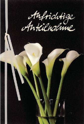 Produktbild BSB-Obpacher Trauerkarten White Calla mit Band Spezial Creme (3 Stk.)