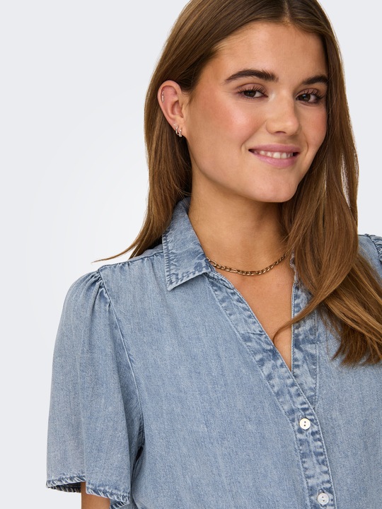 Immagine prodotto Only Vestibilità regolare Colletto a camicia Maniche a barchetta Abito corto Abito in denim (M)