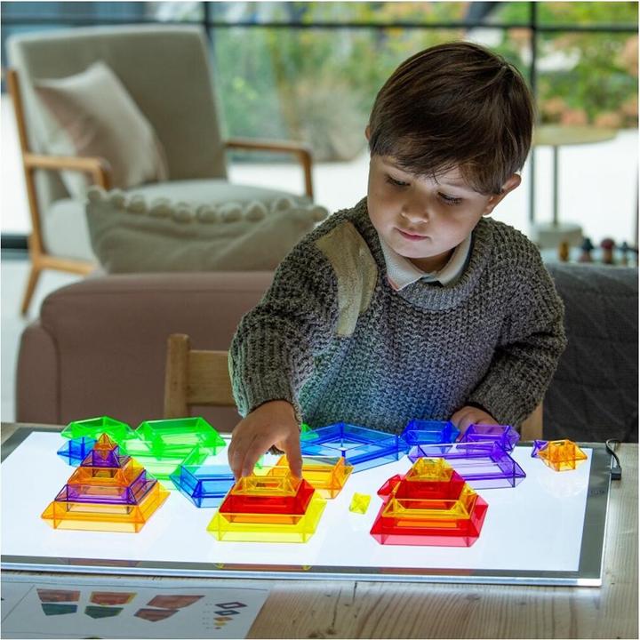 Image du produit TickiT Kit de construction de pyramide de couleur transparente – 30 pièces