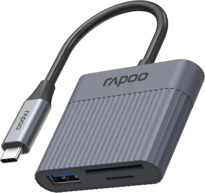 Actual product image Rapoo 3-in-1 USB-C card reader UCR-3011, grey (00226497) (USB-C 3.2 Gen 1)