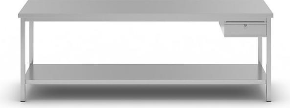 Actual product image eurokraft basic Chrome nickel steel workbench (240 cm, 75 cm)