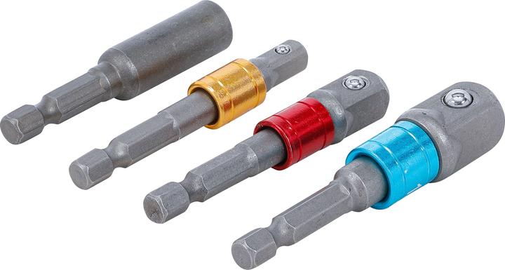 Actual product image BGS Adapter set for drills | coloured | drive external hexagon 6.3 mm (1/4") | output external square