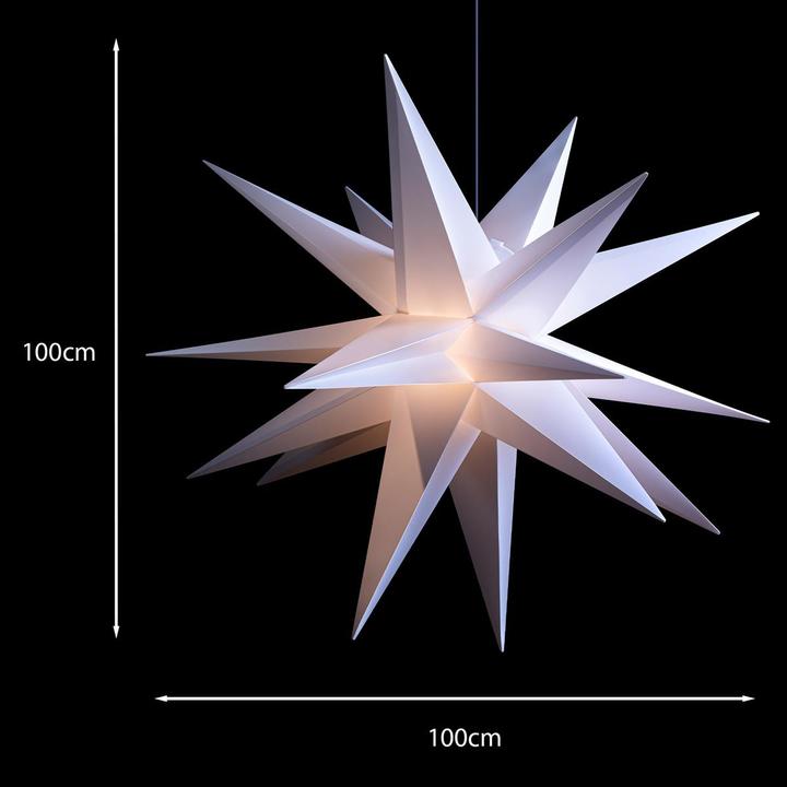 Actual product image Novaliv Poinsettia decorative star | 100cm WHITE | indoor and outdoor | for E14 bulb with thread