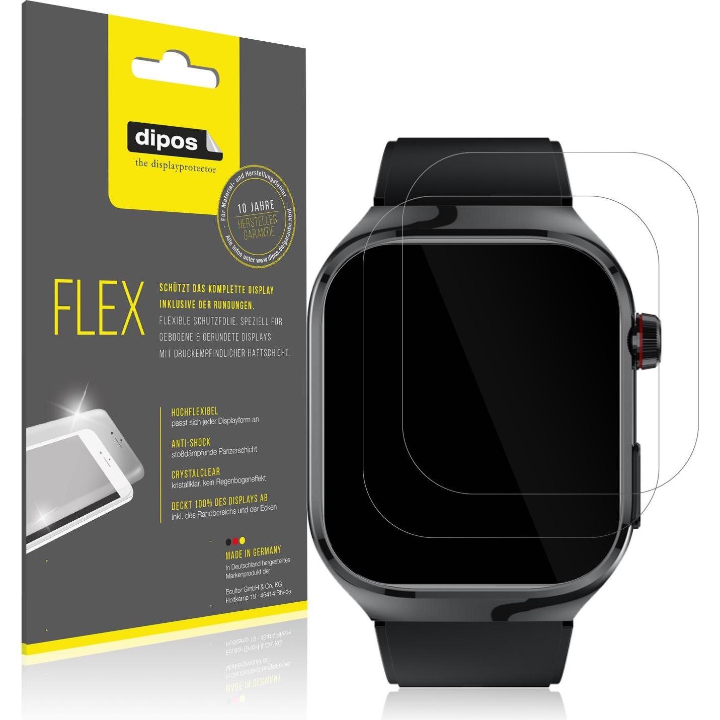 Dipos 3D Full Cover Schutzfolie, Smartwatch Schutzfolie, Transparent