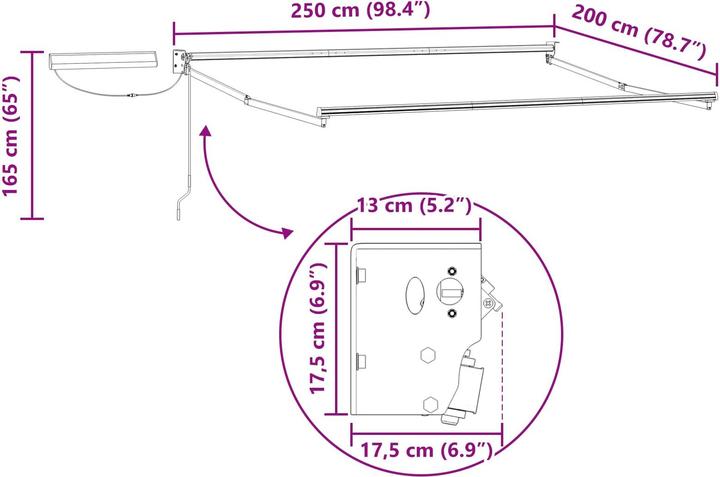 Produktbild vidaXL Elektrische Markise (2 m)