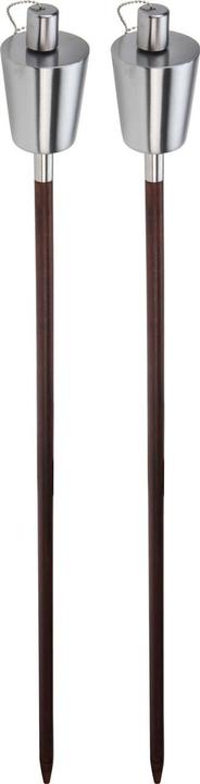 Produktbild ProGarden 2er-Set Ã–l-Gartenfackel mit Stab aus Buchenholz