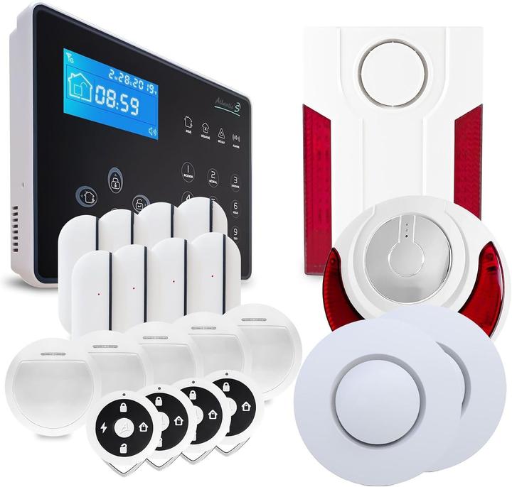 Produktbild Atlantic'S Drahtloses Heim-Alarmsystem mit 13 Detektoren, Sirene und Fernbedienung