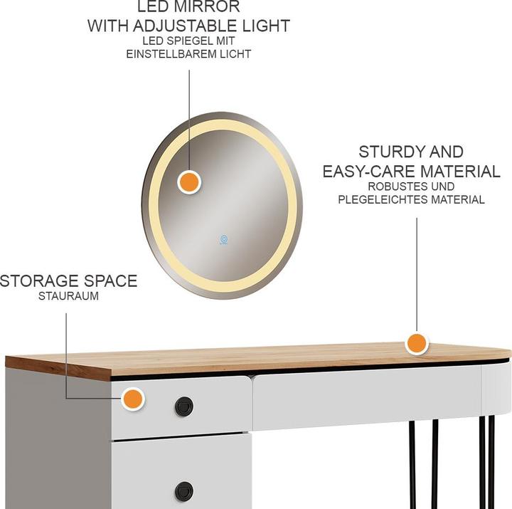 Produktbild Vicco Mia mit LED-Spiegel (120 x 55 x 77 cm)