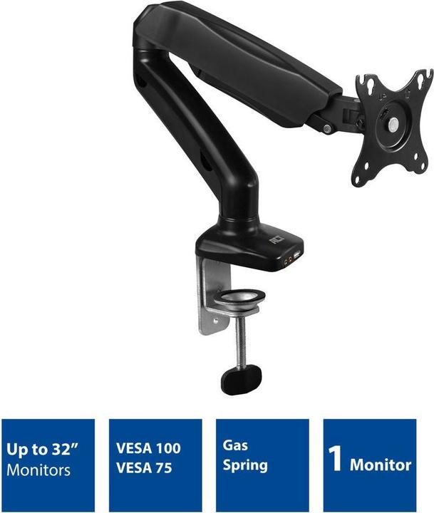 Produktbild ACT Monitor desk mount, 1 screen up to 32", gas spring (Tisch, 32")