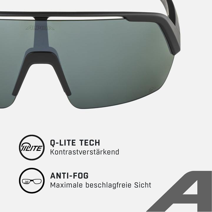 Actual product image Alpina Sports Turbo HR Q-Lite (Matt black, Silver Mirror)