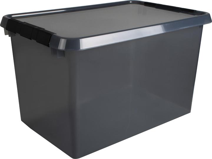 Helit Aufbewahrungsbox Comfort-line, 62L, grau-transparent (40 x 34 x 60 cm, 62 l)