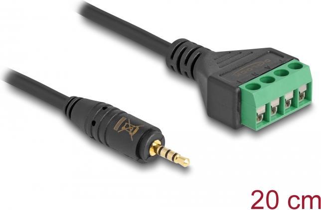 Actual product image Delock Cable jack plug 2.5 mm 4 pin to terminal block adapter 20 cm (Jack adapter)