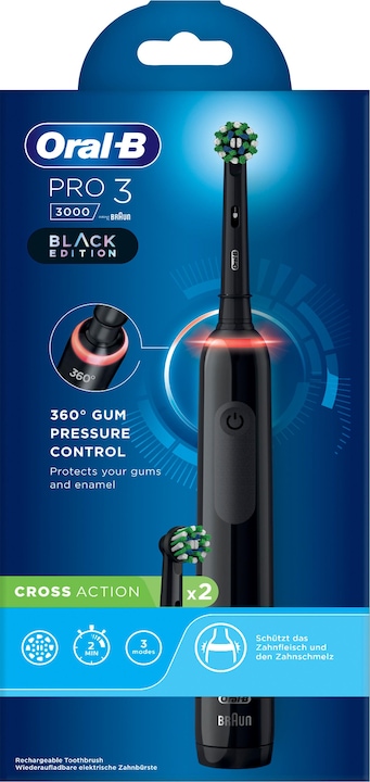 Productafbeelding Oral-B Pro 3 3000 elektrische tandenborstel, zwart (Oscillerende tandenborstel)