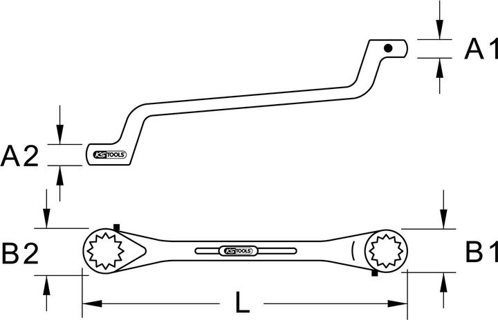 Produktbild BRW Doppel-Ratschenringschlüssel (12 mm, 14 mm)