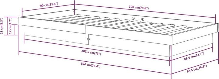 Produktbild vidaXL Bettgestell (90 x 190 cm)