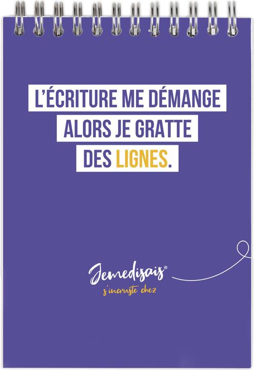 Image du produit Clairefontaine Jemedisais, Bloc reliure intégrale entête A6 10,5x14,8 cm, 160 pages, ligné, assortis. - A motifs (A6, Couverture souple)