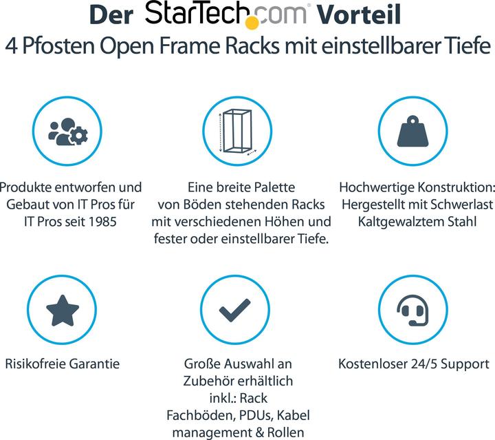 Actual product image StarTech 12u Server Rack - Open Frame (12 RU, 19 inch rack)