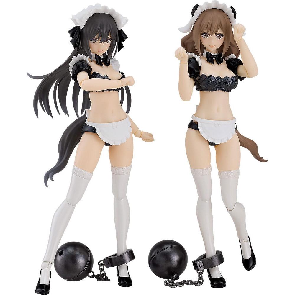 Max Factory Guilty Princess figurine PLAMAX GP-07 Underwear Body Girl Ran & Jelly: Maid Ver. Set 16 cm