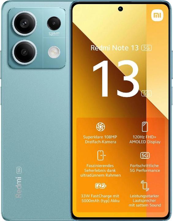 Xiaomi Redmi Note 13 5G (256 GB, Ocean Teal, 6.67", Hybrid Dual SIM, 5G)