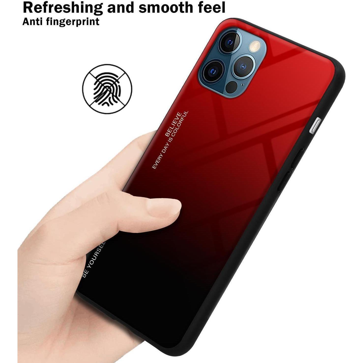 Thumbnail - Cadorabo TPU 2 Farben Glas Cover (Apple iPhone 12 Pro Max), Smartphone Hülle, Schwarz