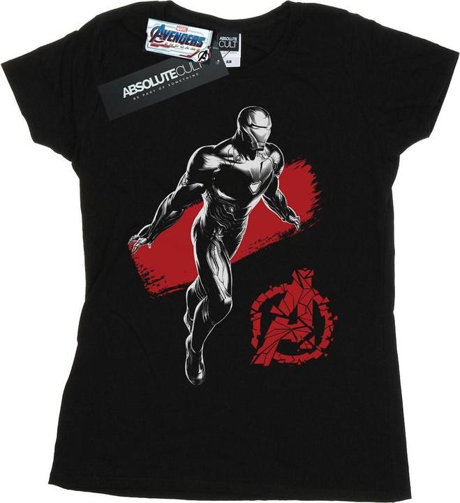 Actual product image Womens/Ladies Avengers Endgame Mono Iron Man Cotton T-Shirt (XXL)